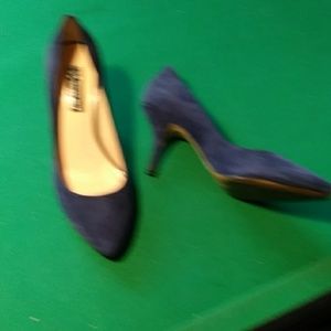 Sapphire blue suede heels